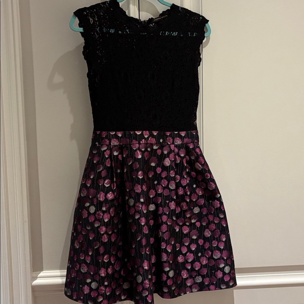 Black and Pink Floral Dress